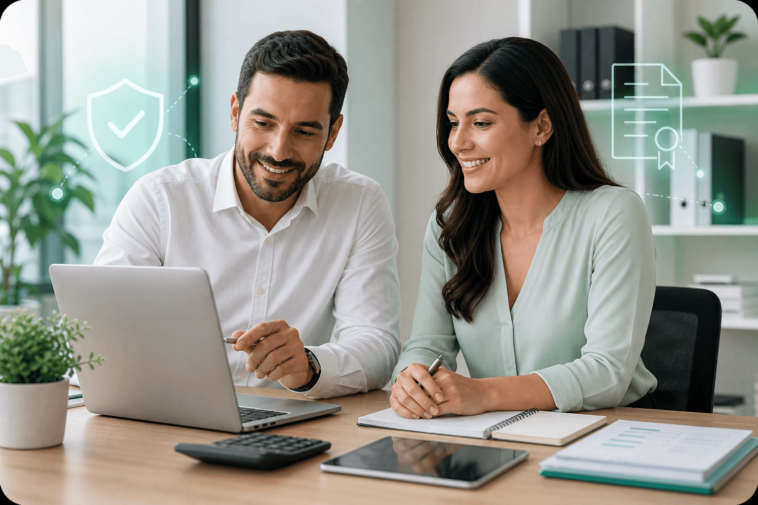 Contador orientando cliente sobre certificado digital